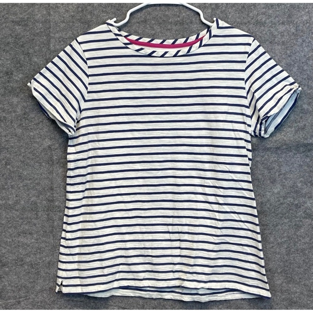 Joules Navy and White Striped Short Sleeve Tee